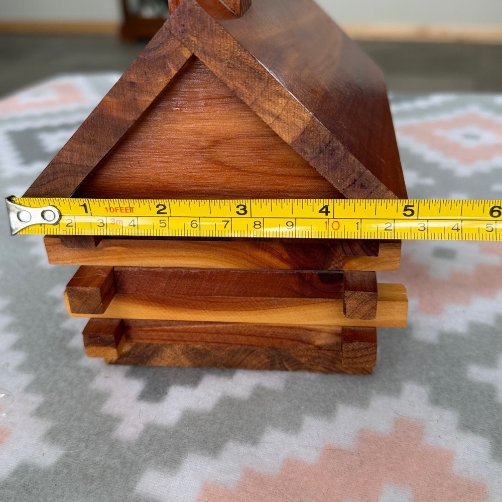 Handmade Log Cabin Bank Wooden Coin Bank - Natural Wood rustic - Picture 10 of 10